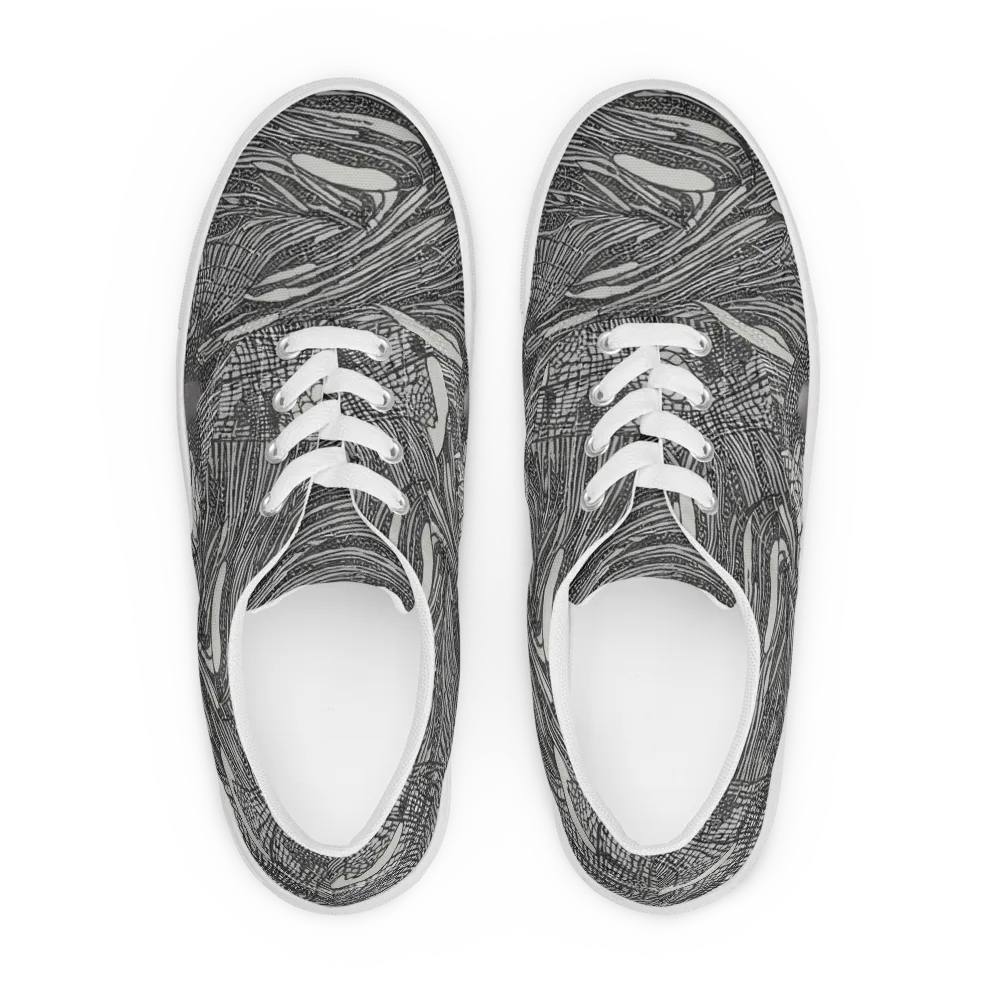Sable Currents on Men's Lace-Up Canvas Shoes — Front