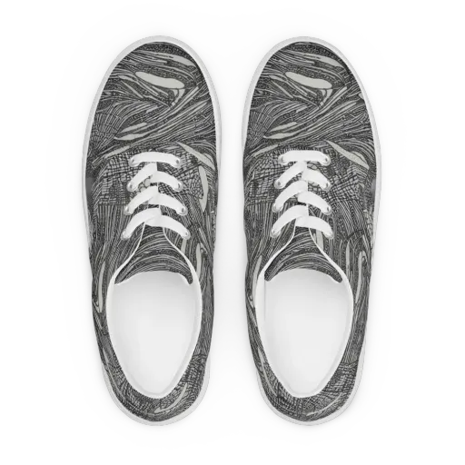 Sable Currents on a Men's Lace-Up Canvas Shoes