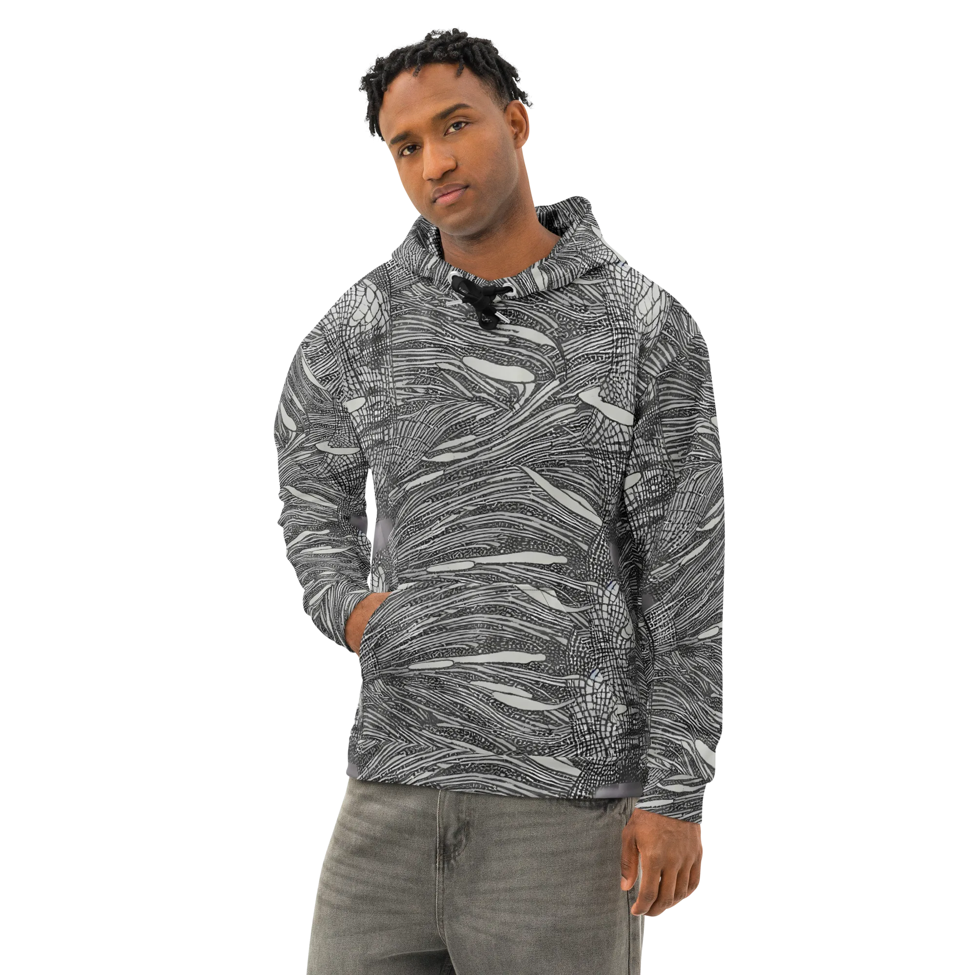 Sable Currents on Cotton Hoodie — Left Front