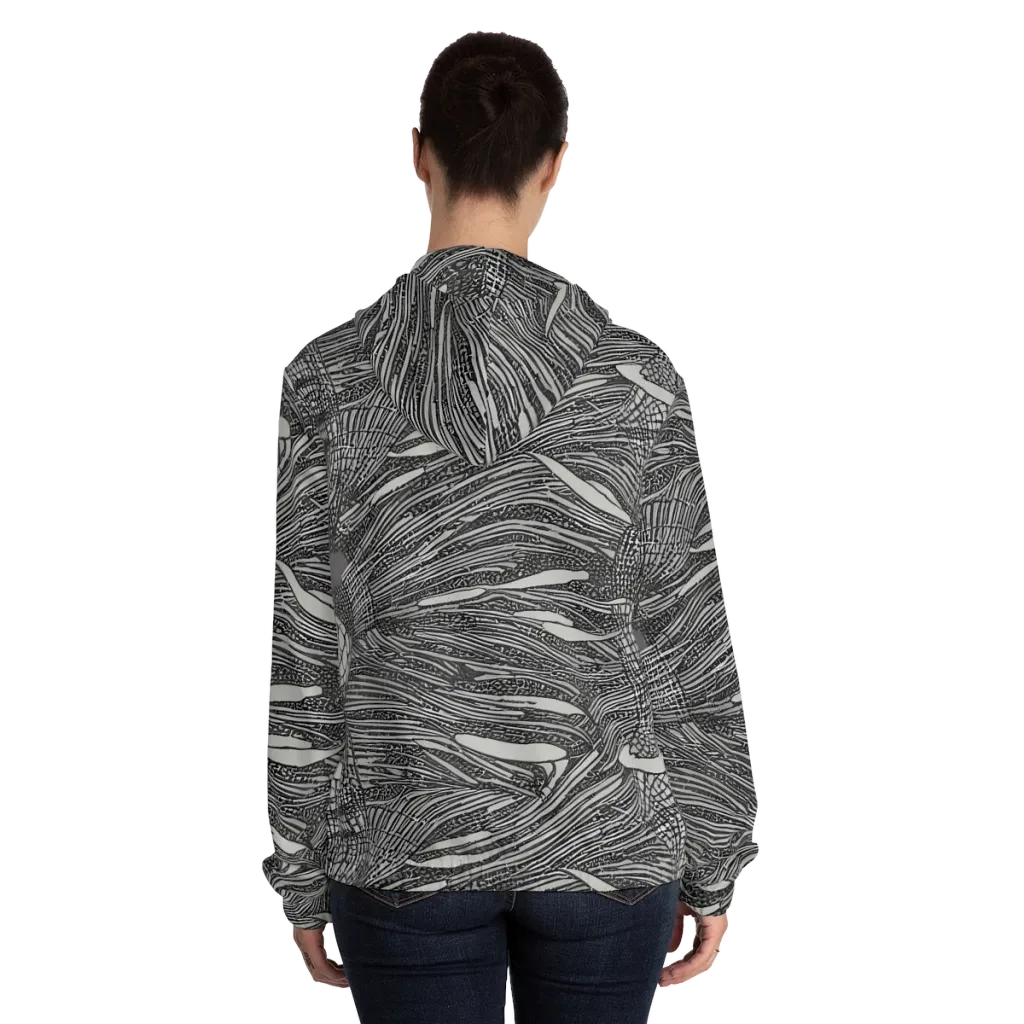 Sable Currents on Women's Full-Zip Hoodie — Back On Person