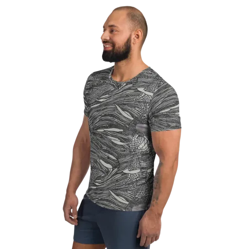 Sable Currents on a Men's Athletic T-Shirt