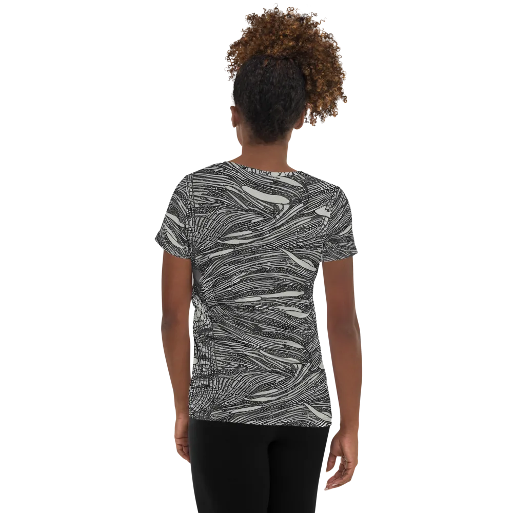 Sable Currents on Women's Athletic T-Shirt — Back