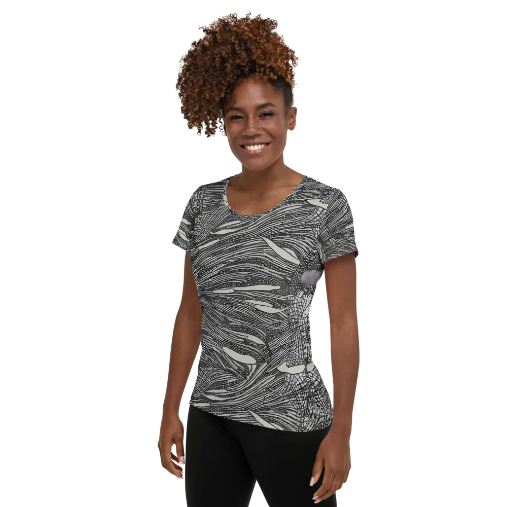 Sable Currents on Women's Athletic T-Shirt — Left