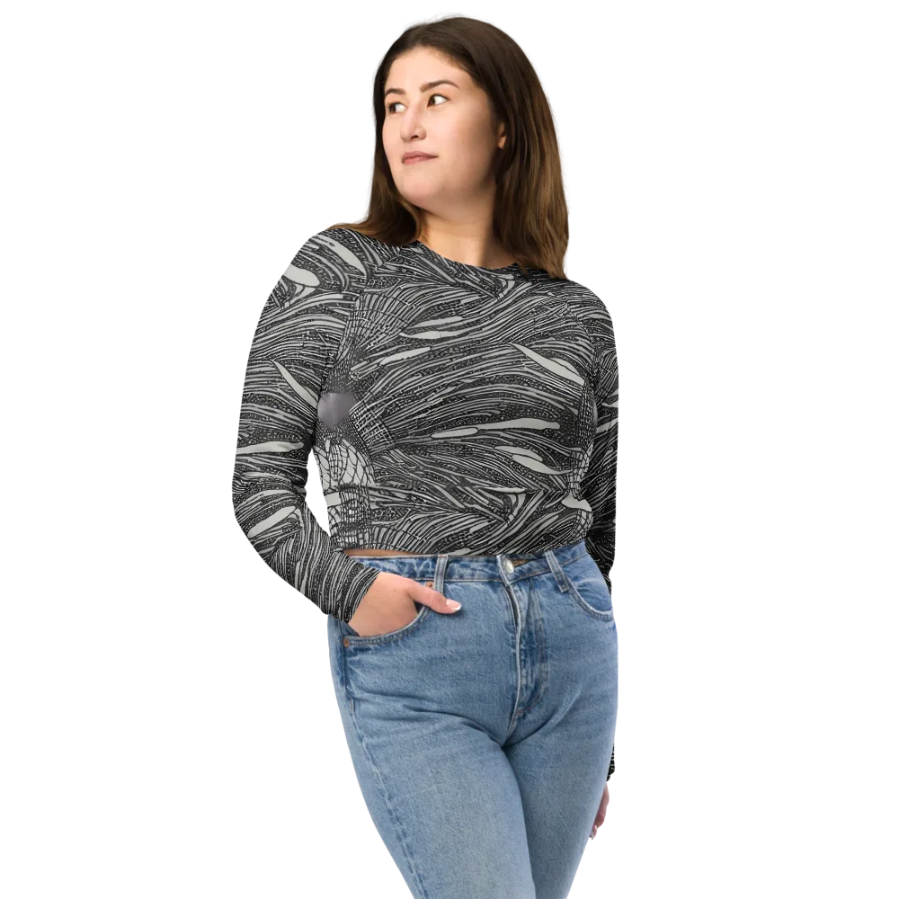 Sable Currents on Long Sleeve Crop Top — Front