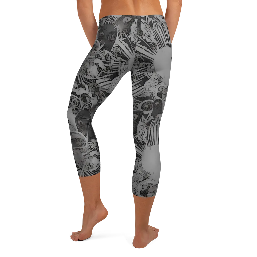 Dusk Enigma on Capri Leggings — Back