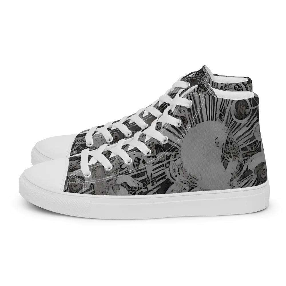 Dusk Enigma on Men's High Top Canvas Shoes — Left