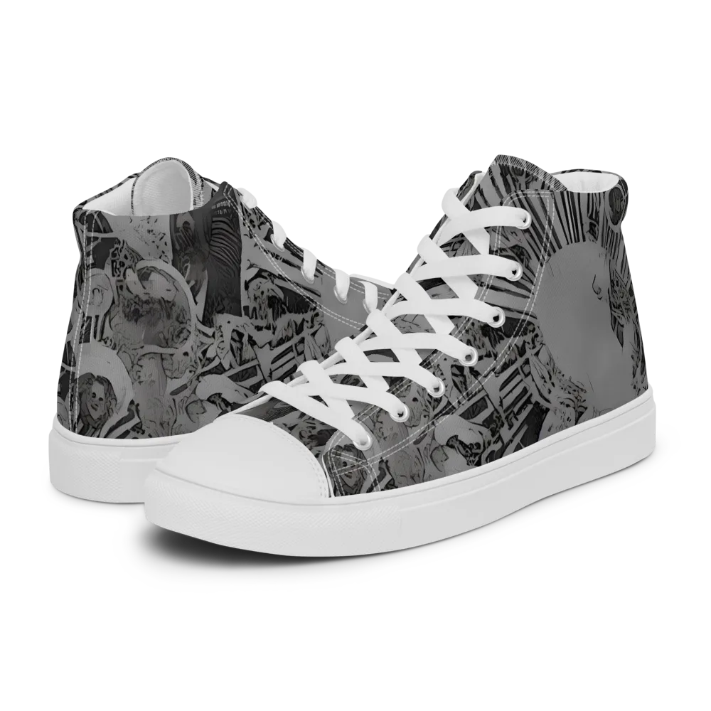 Dusk Enigma on Men's High Top Canvas Shoes — Left