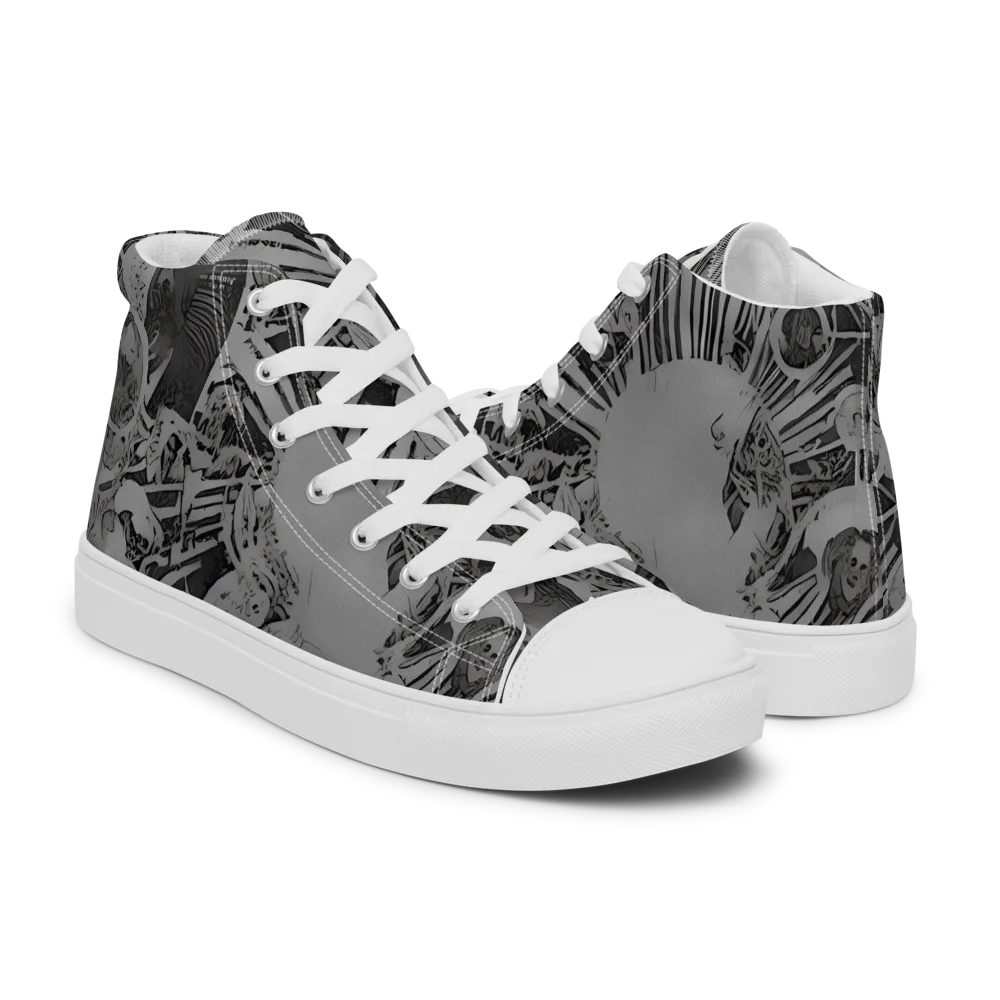 Dusk Enigma on Men's High Top Canvas Shoes — Right