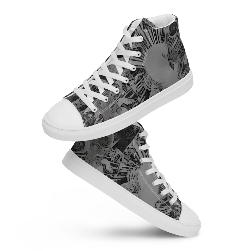 Dusk Enigma on Men's High Top Canvas Shoes — Front
