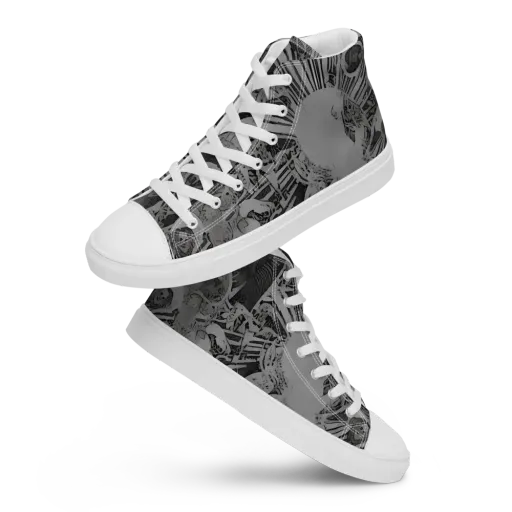 Dusk Enigma on a Men's High Top Canvas Shoes