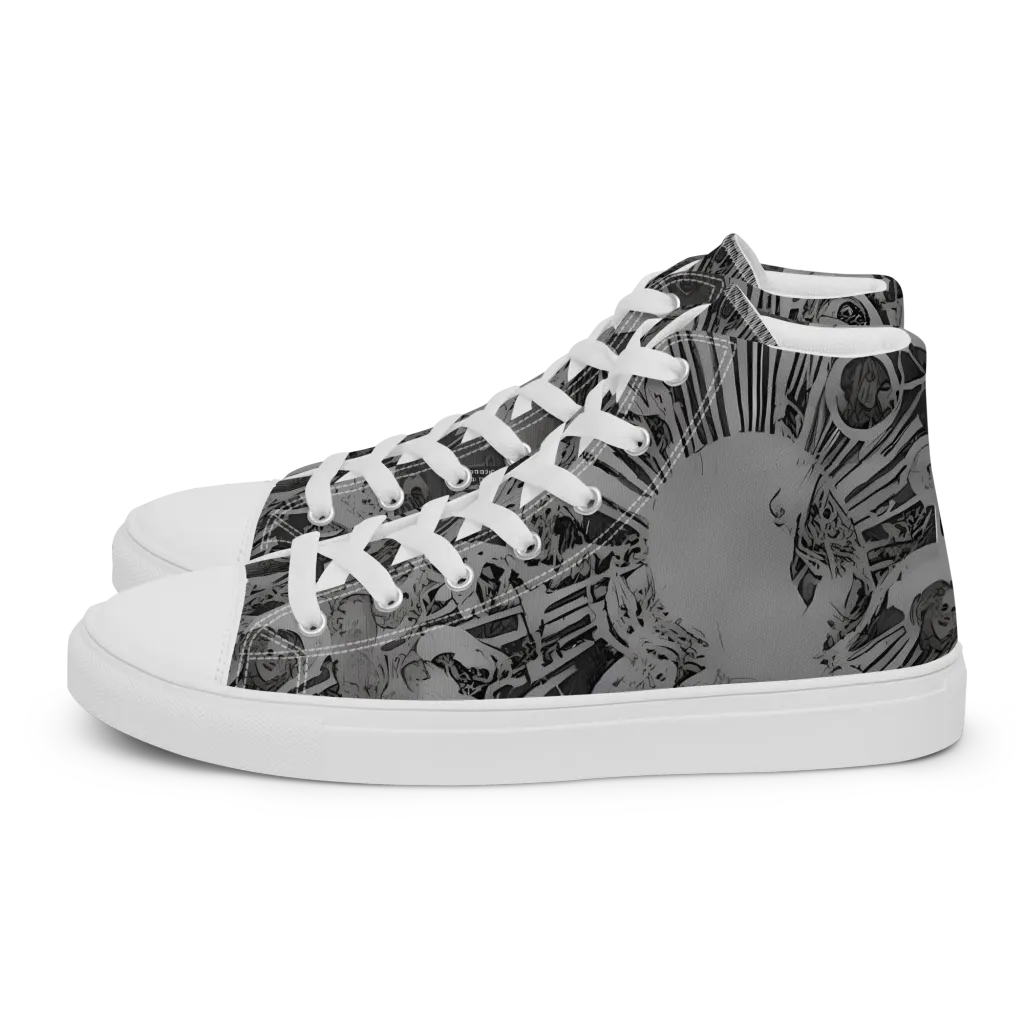 Dusk Enigma on Women's High Top Canvas Shoes — Left
