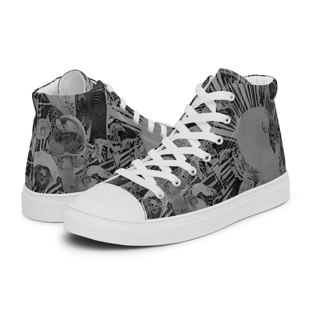 Dusk Enigma on Women's High Top Canvas Shoes — Left