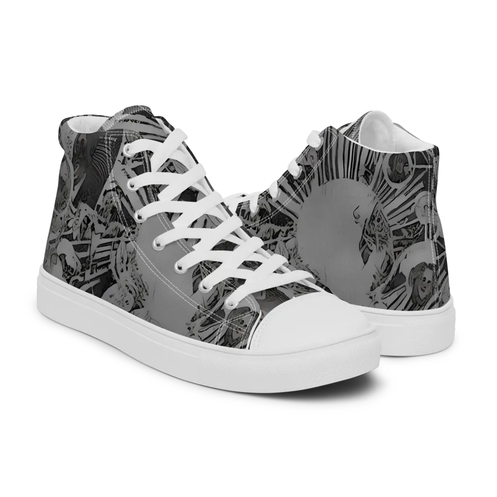 Dusk Enigma on Women's High Top Canvas Shoes — Right