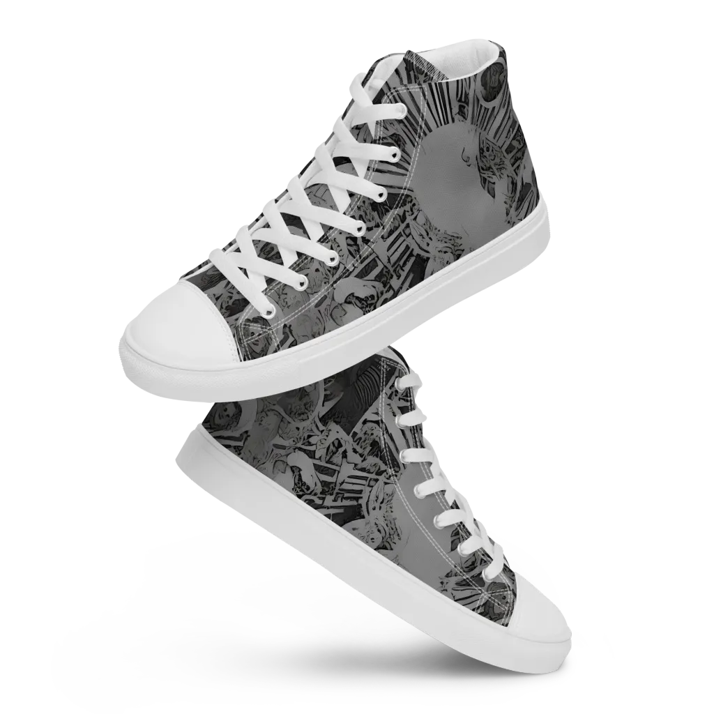 Dusk Enigma on Women's High Top Canvas Shoes — Front