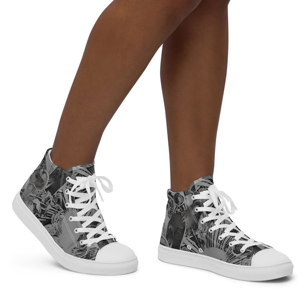 Dusk Enigma on Women's High Top Canvas Shoes — Right