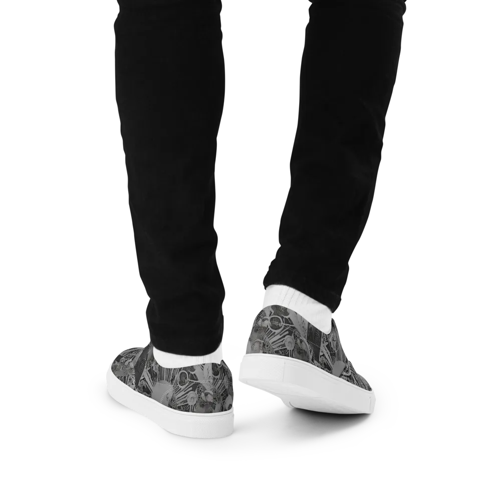 Dusk Enigma on Men's Lace-Up Canvas Shoes — Back