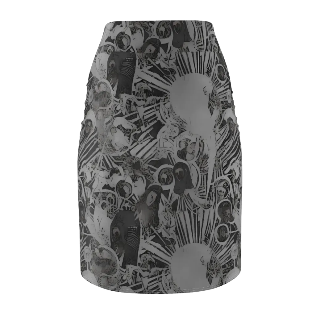 Dusk Enigma on Pencil Skirt — Back