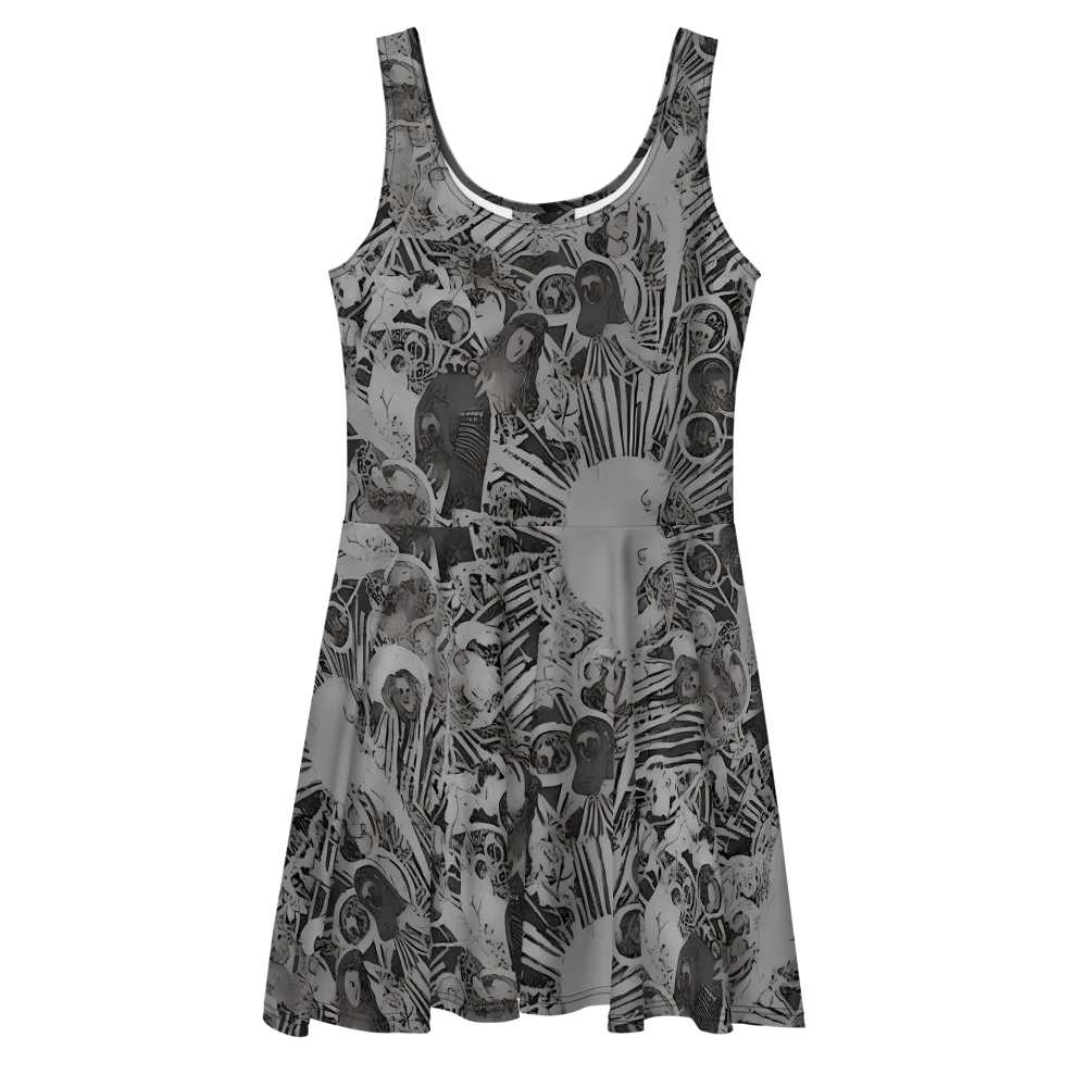 Dusk Enigma on Skater Dress — Front