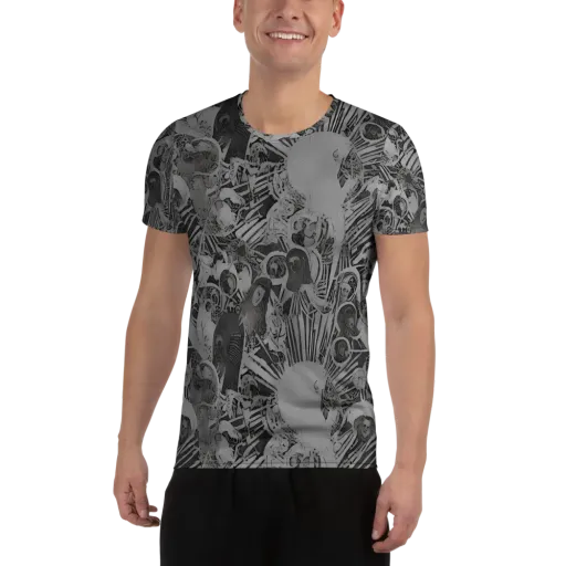Dusk Enigma on a Men's Athletic T-Shirt