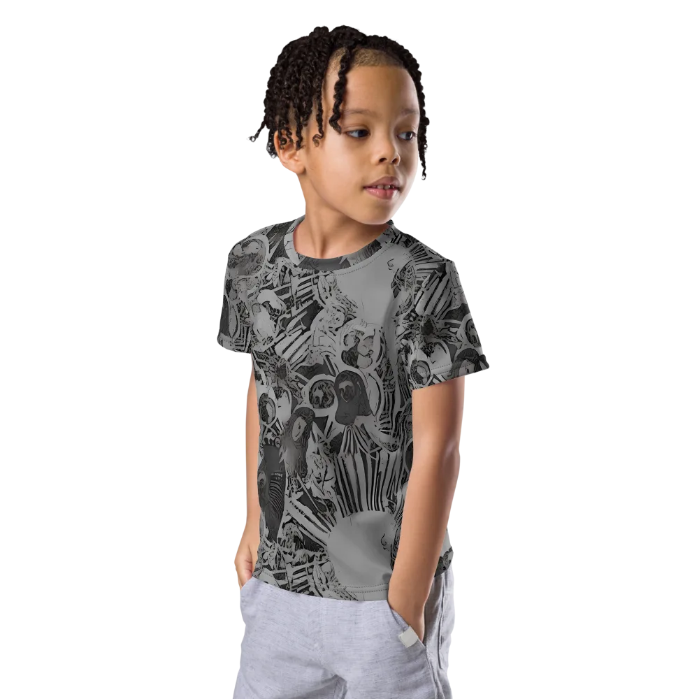 Dusk Enigma on Kids Crew Neck T-Shirt — Left Front