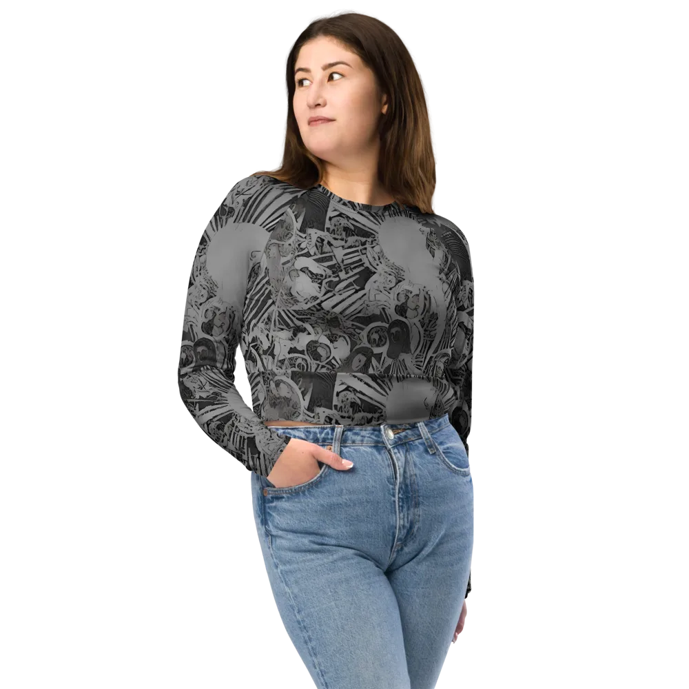 Dusk Enigma on Long Sleeve Crop Top — Front