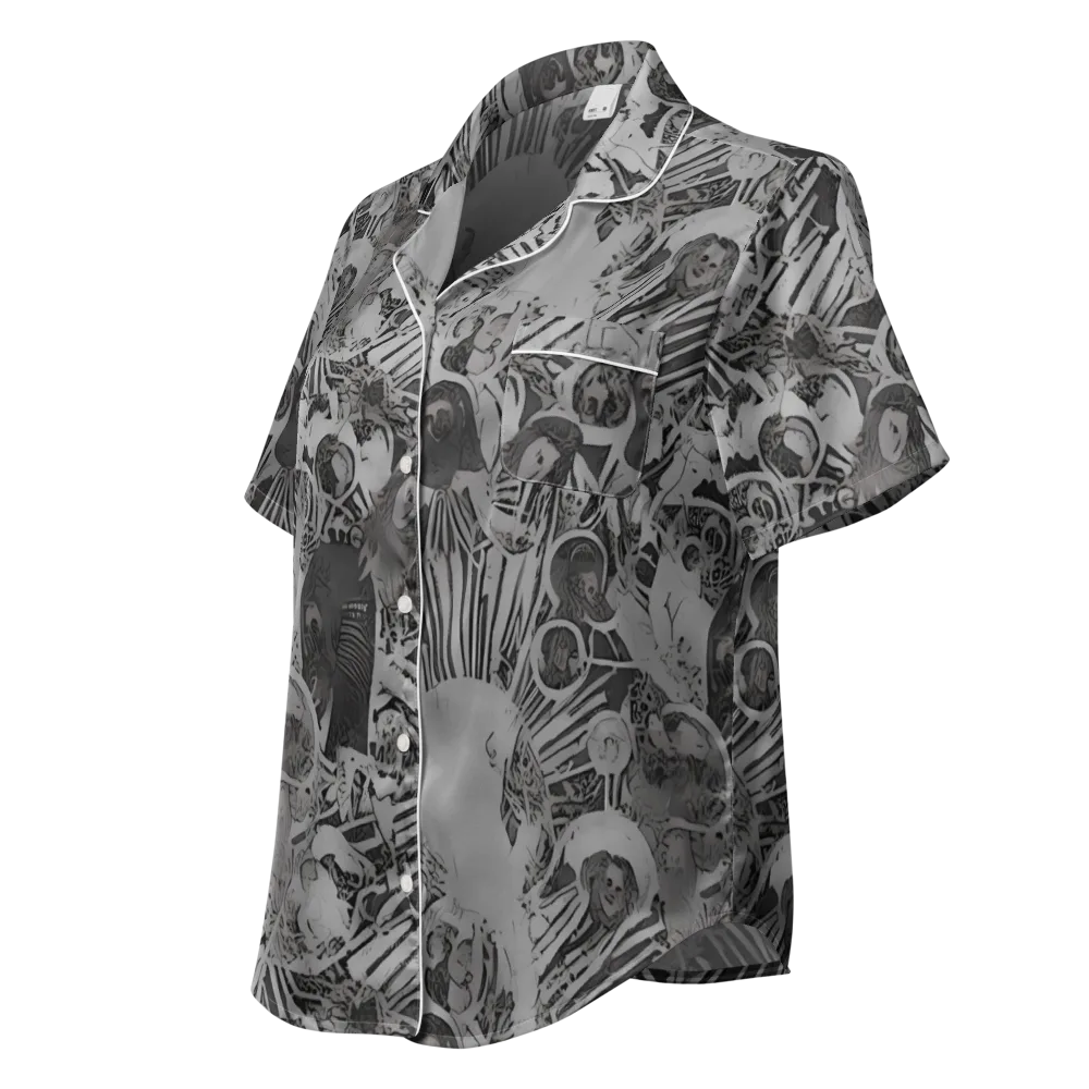 Dusk Enigma on Women's Short Sleeve Pajama Top — Left Front