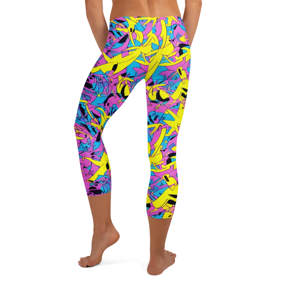 Neon Jive on Capri Leggings — Back