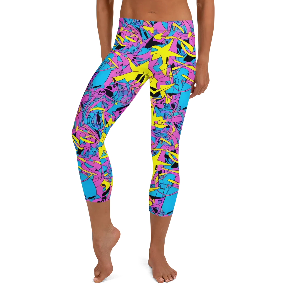 Neon Jive on Capri Leggings — Front