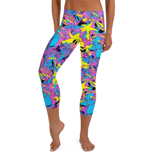 Neon Jive on a Capri Leggings