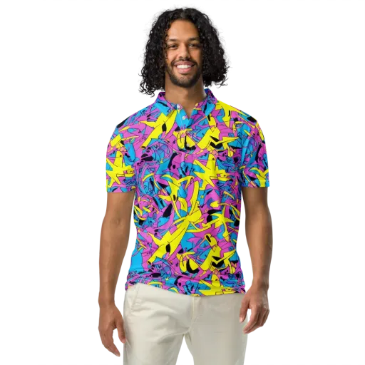 Neon Jive on a Men's Slim Fit Polo Shirt