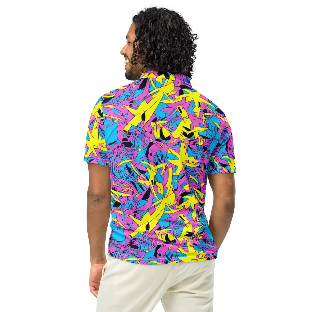 Neon Jive on Men's Slim Fit Polo Shirt — Back