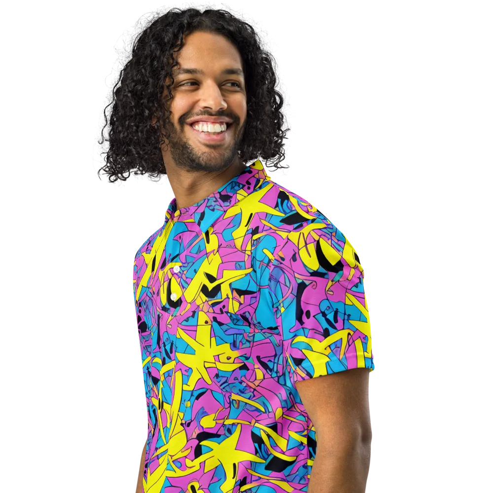 Neon Jive on Men's Slim Fit Polo Shirt — Left Front