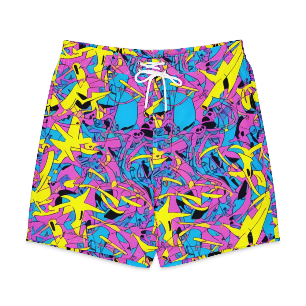 Neon Jive on Men's Board Shorts — Front