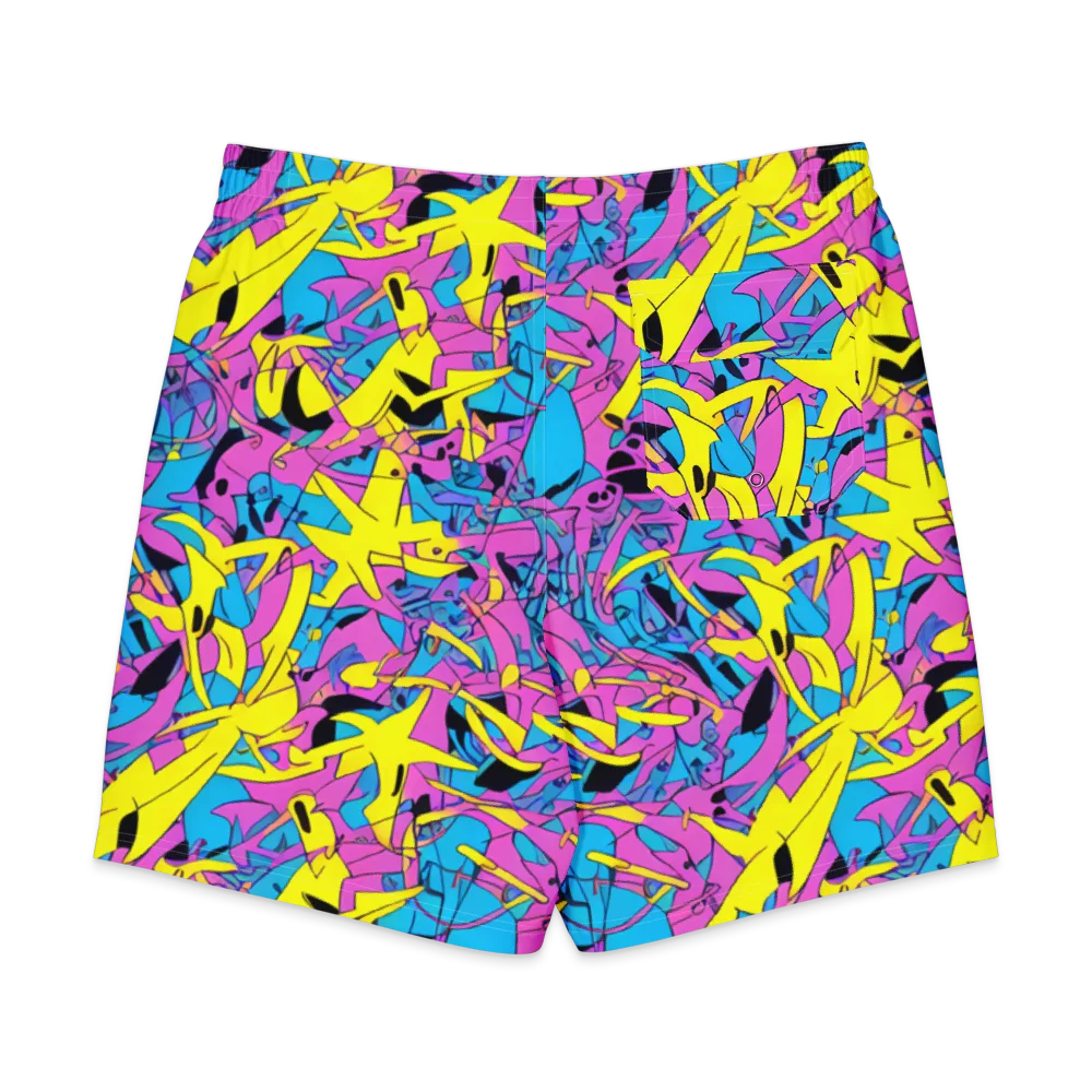 Neon Jive on Men's Board Shorts — Back