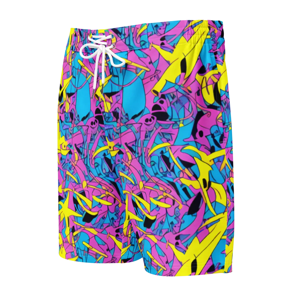 Neon Jive on Men's Board Shorts — Front