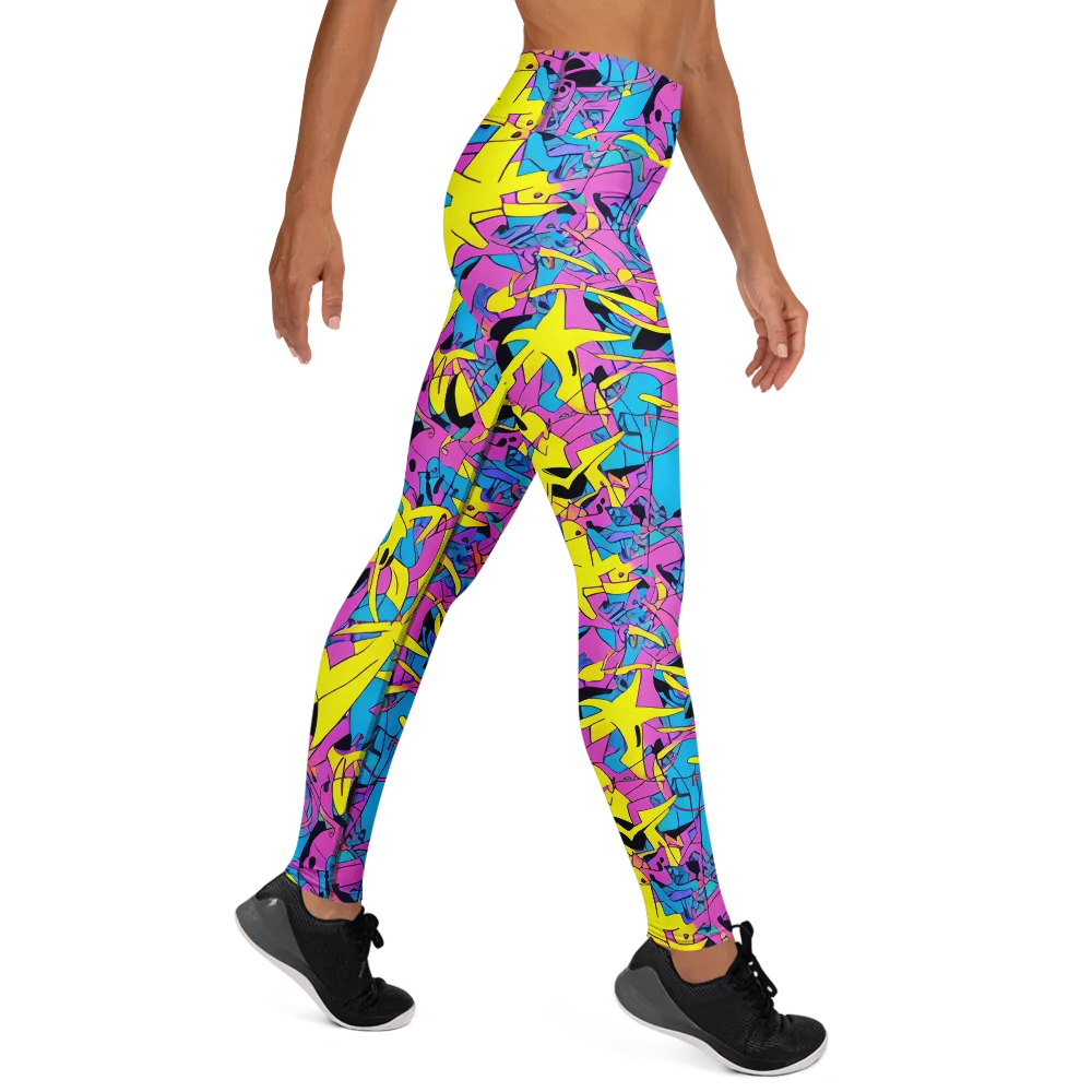 Neon Jive on Yoga Leggings — Right