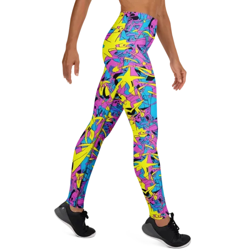 Neon Jive on a Yoga Leggings
