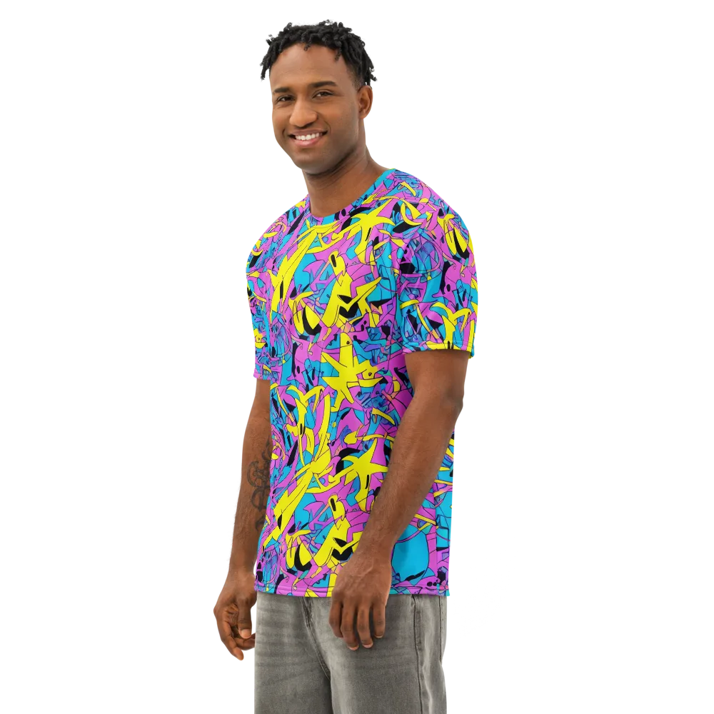 Neon Jive on Men's Cotton Crew Neck T-Shirt — Left Front