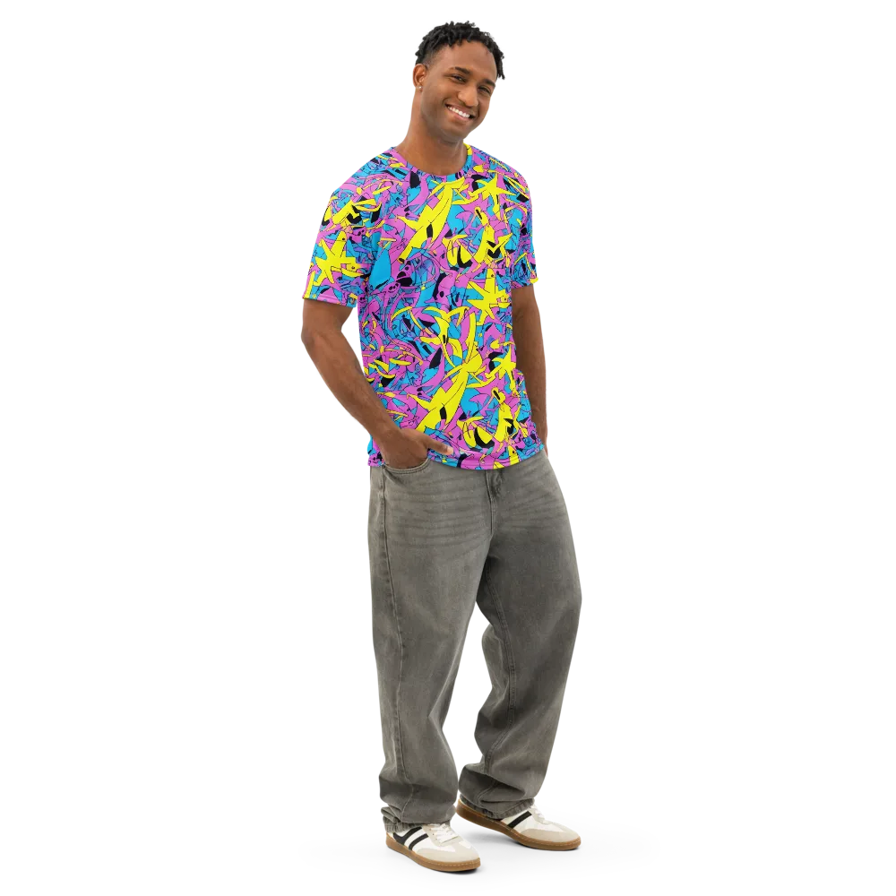 Neon Jive on Men's Cotton Crew Neck T-Shirt — Right Front
