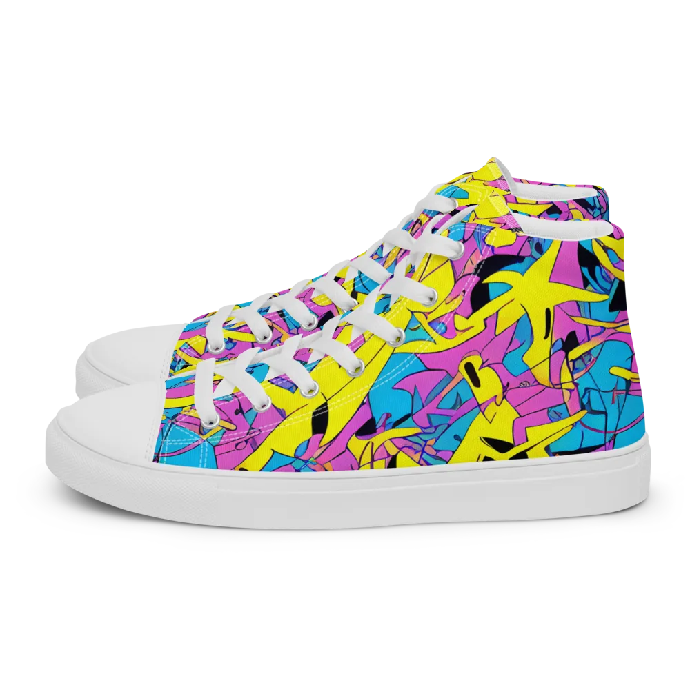 Neon Jive on Men's High Top Canvas Shoes — Left