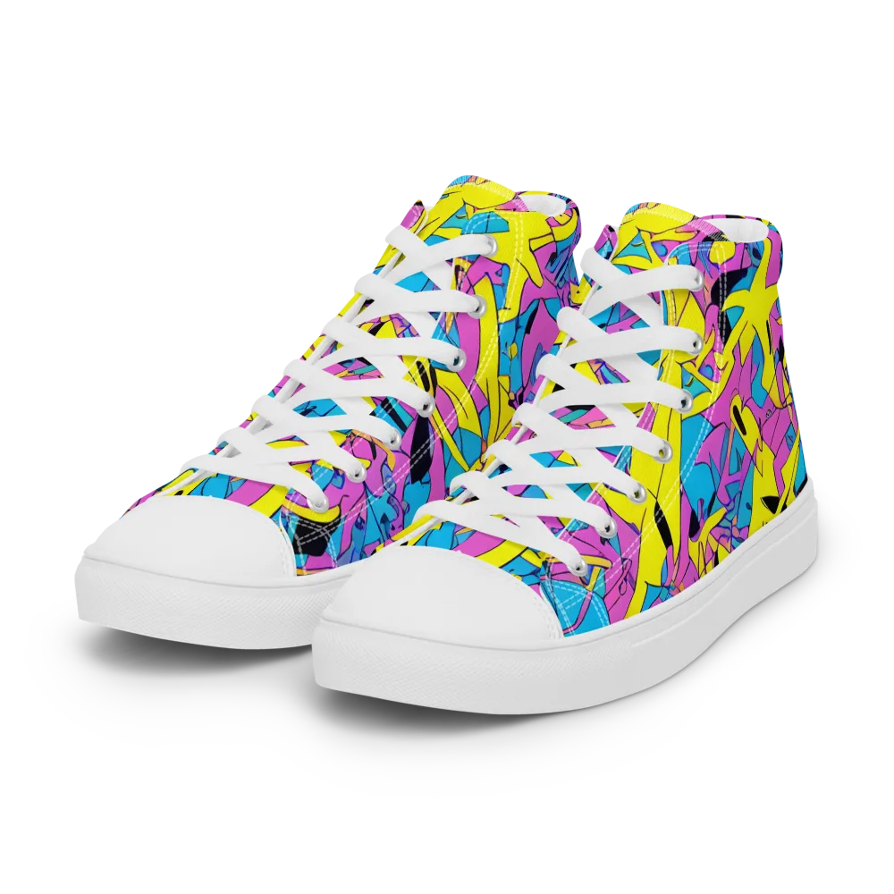 Neon Jive on Women's High Top Canvas Shoes — Left Front