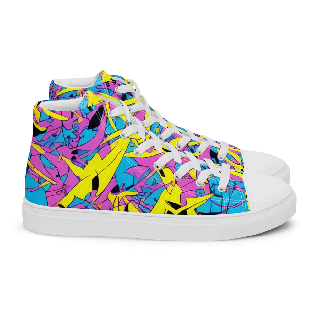 Neon Jive on Women's High Top Canvas Shoes — Right