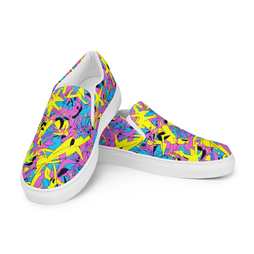 Neon Jive on Men's Slip-On Canvas Shoes — Left Front