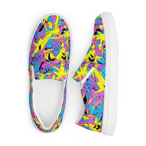 Neon Jive on a Men's Slip-On Canvas Shoes