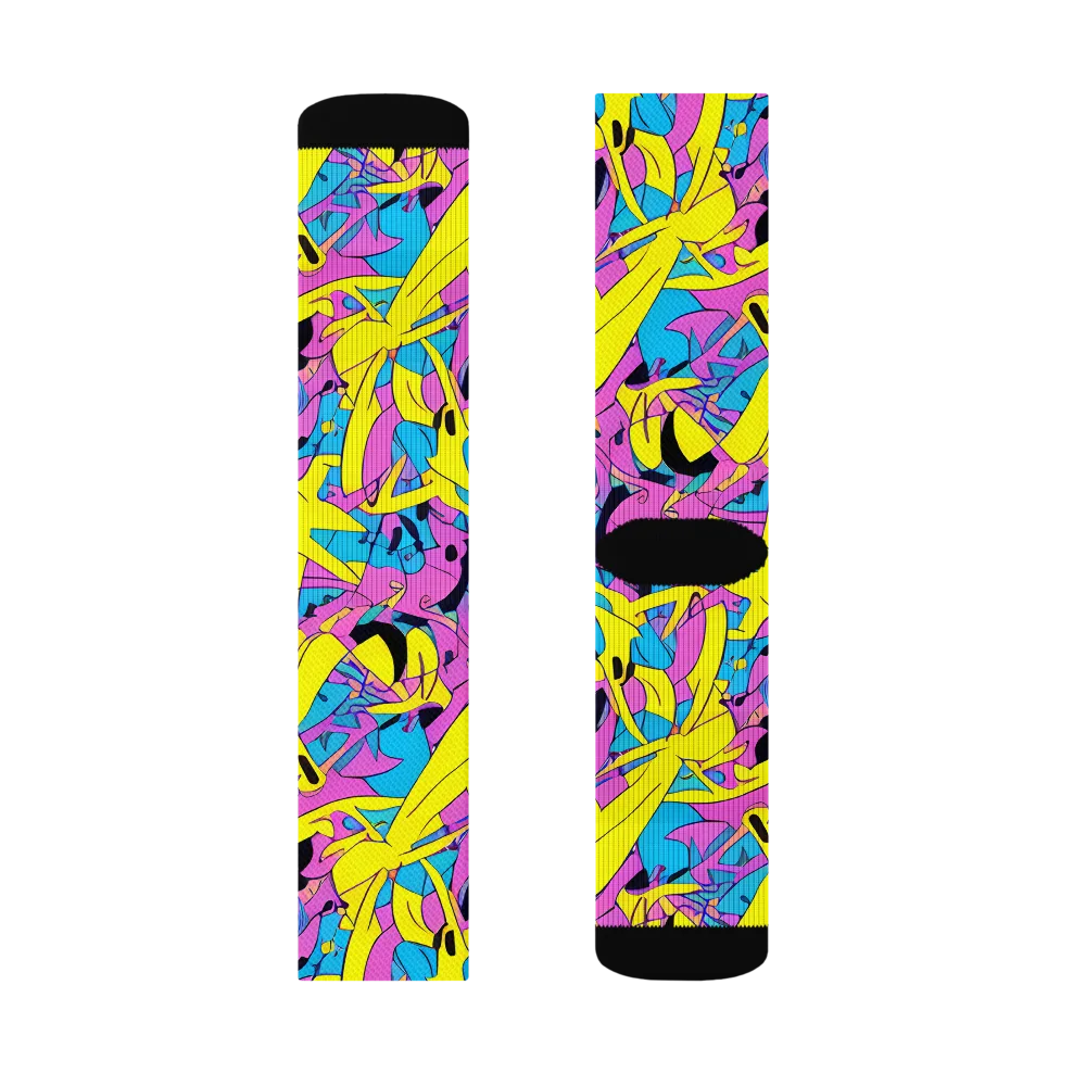 Neon Jive on Socks — Left Sock