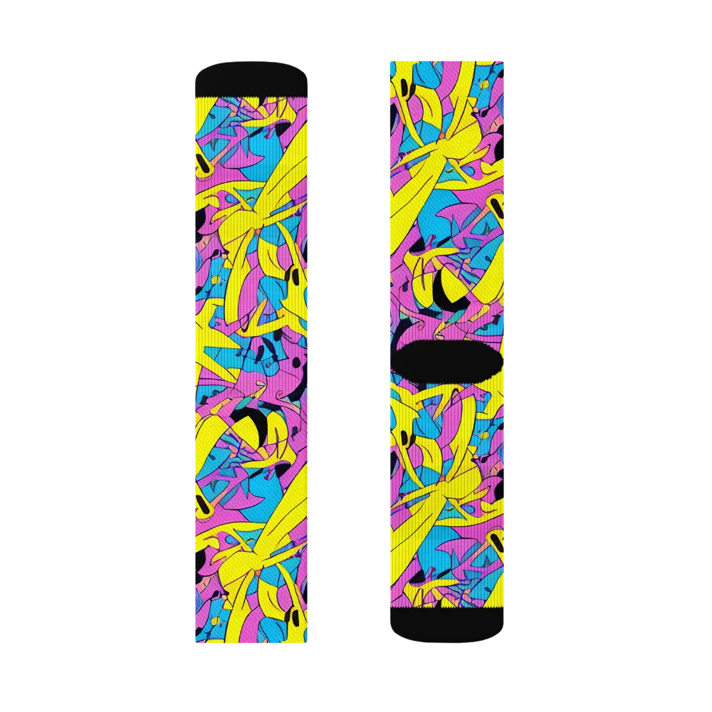 Neon Jive on Socks — Right Sock