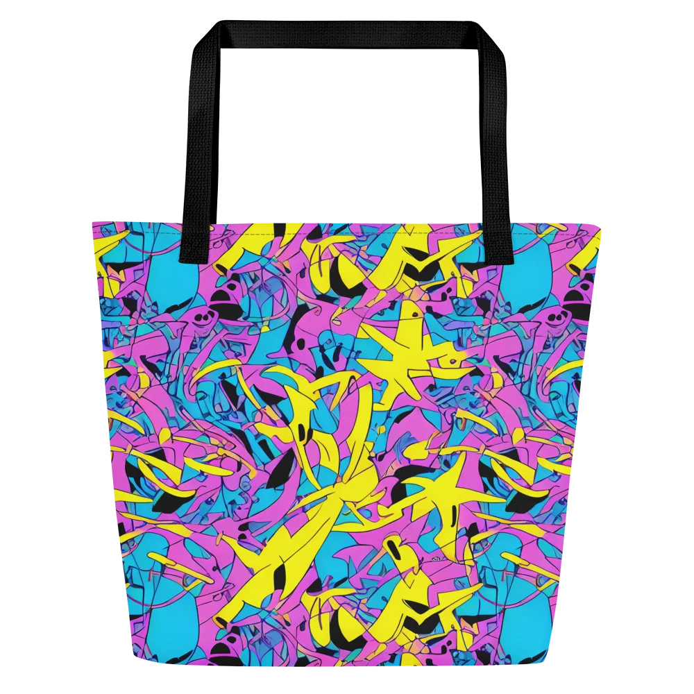 Neon Jive on Large Tote Bag W/ Pocket — Front