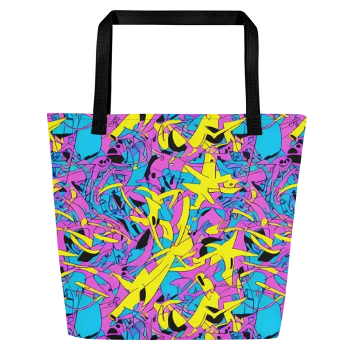 Neon Jive on a Large Tote Bag W/ Pocket