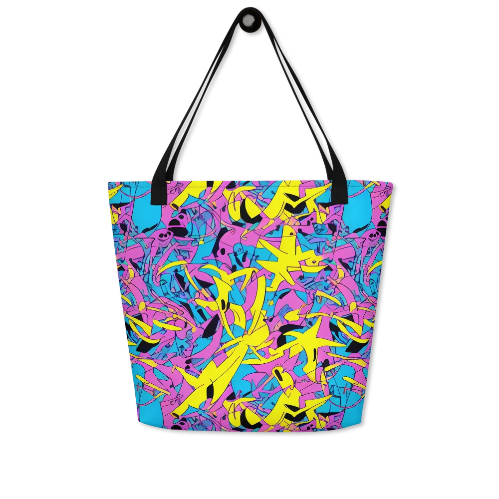 Neon Jive on Large Tote Bag W/ Pocket — Front