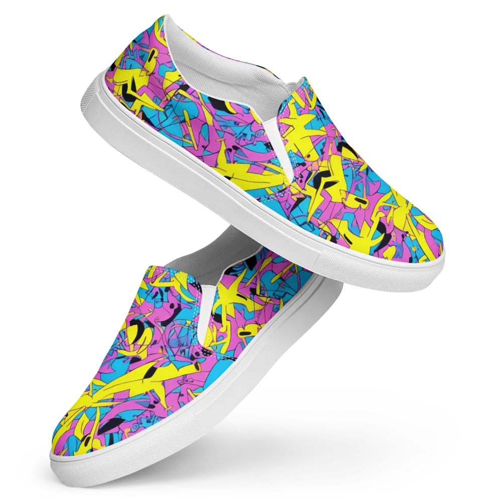 Neon Jive on Women's Slip-On Canvas Shoes — Front